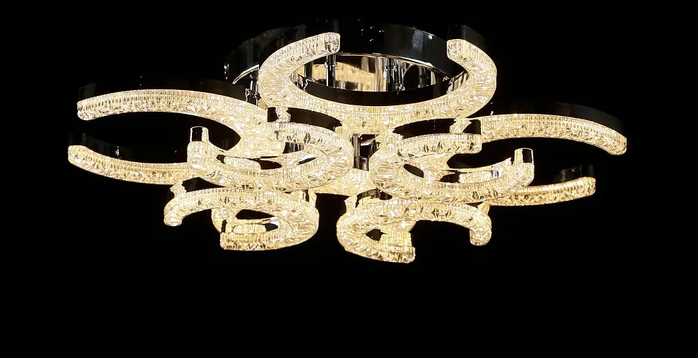 Світлодіодна люстра Splendid Ray L1654/4+4 LED (CH), білий, хром, 128 Вт, від 12-20 м² - фото 5