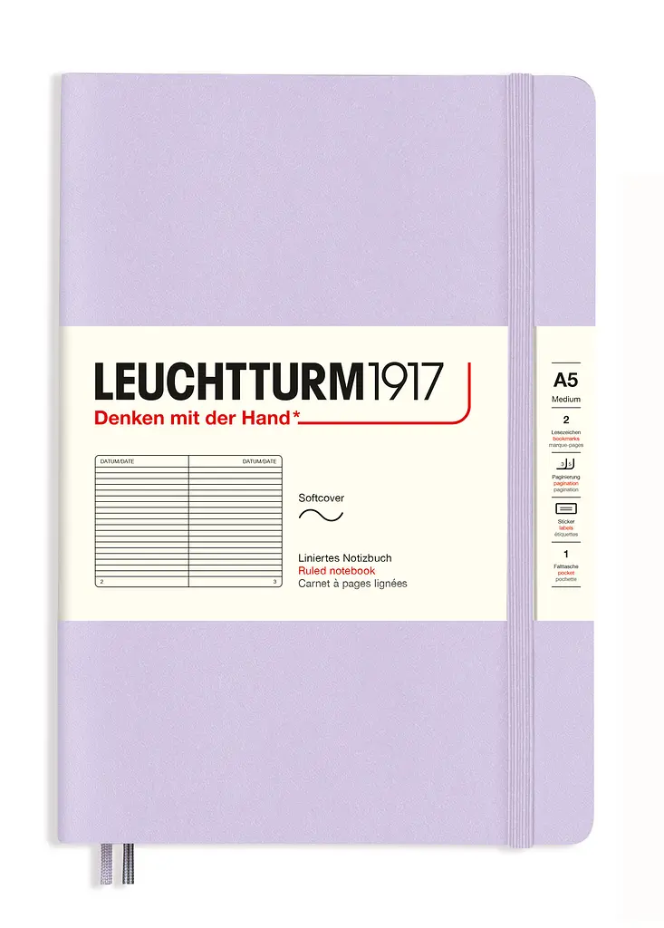Блокнот Leuchtturm1917, Smooth Colours, Середній, М'яка обкладинка, Lilac, Лінія (365498) - фото 6
