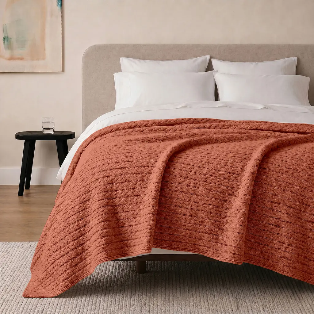Плед покривало Cosas Amber Knitted Braid 240х260 см косичка (Blanket_67Amber_KnittedBraid_240x260) - фото 2
