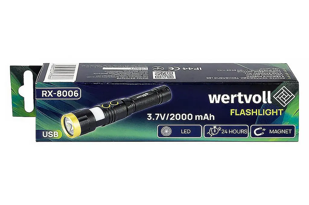 Фонарь ручной магнитный аккумуляторный Wertvoll 4LED x 5Вт Li-ion - фото 6