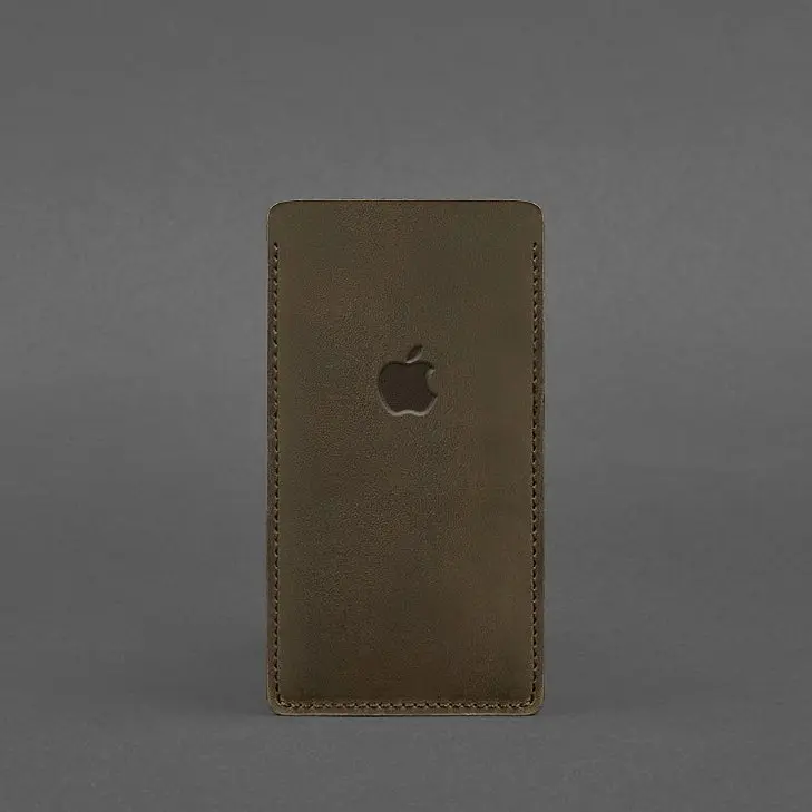 Кожаный чехол для iPhone 13 Темно-коричневый Crazy Horse - фото 4