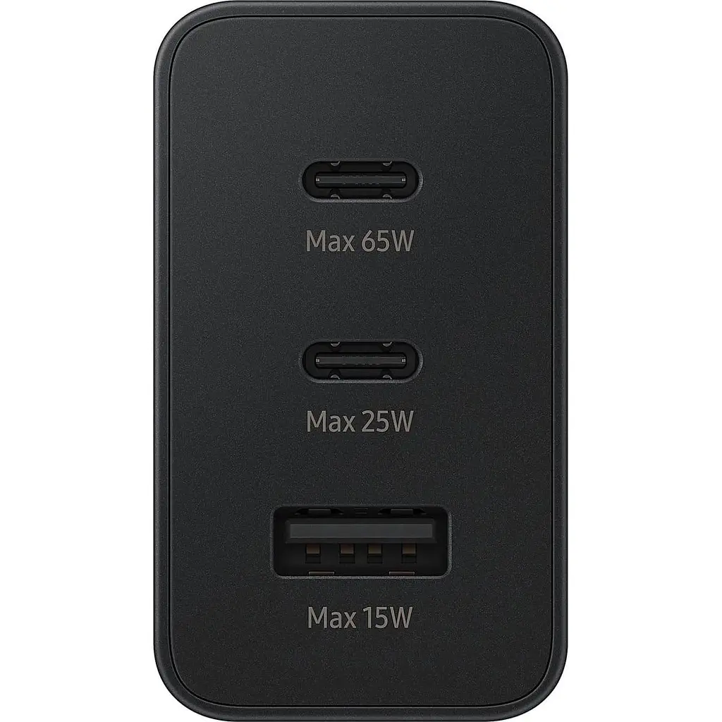 Зарядний пристрій Samsung 65Вт 2xUSB-С PD PPS/USB-A, чорний (EP-T6530NBEGEU) - фото 2