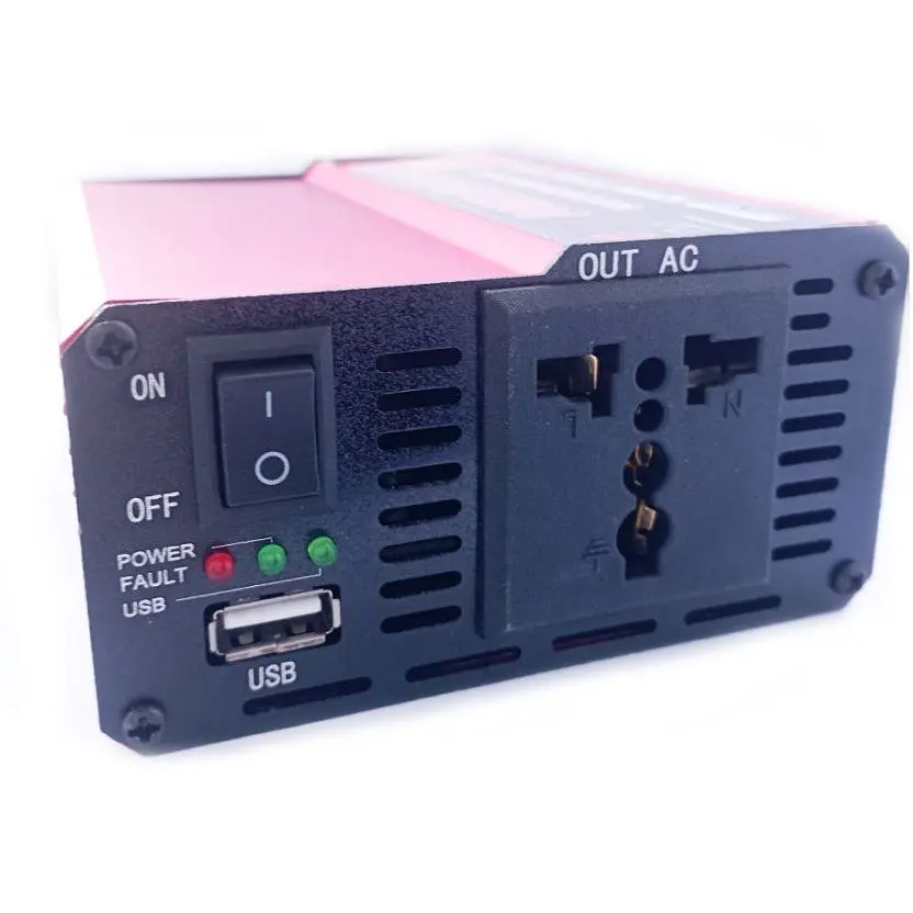 Автомобільний інвертор Solar Power Inverter Aton 007 c 12V на 220V 500W модифікована синусоїда Red, 1 розетка, 1 USB (11030) - фото 3