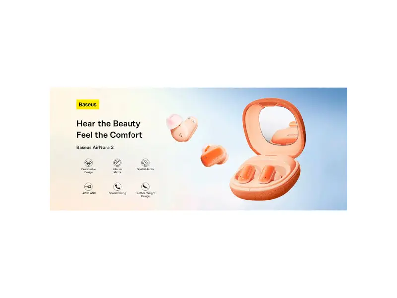 Навушники TWS BASEUS AirNora 2 Orange - фото 8