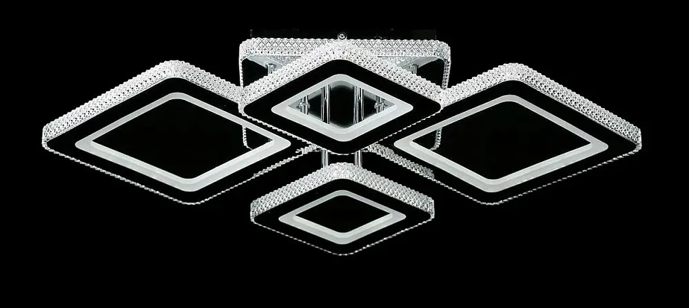 Сучасна стельова LED-люстра LT8010/2+2 LED (CH) - хром, 288 Вт, діаметр 70 см, від 12 до 20 м2 - фото 3