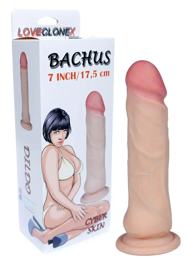 Фалоімітатор B - Series Real Bachus 7", 21 см (тілесний) - фото 4