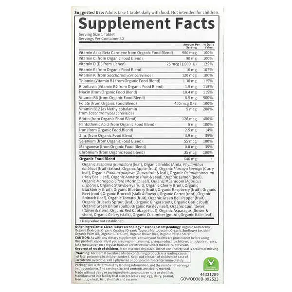 Вітаміни для жінок Organics Women's Once Daily 30 Tablets Garden of Life vit0006228 - фото 2