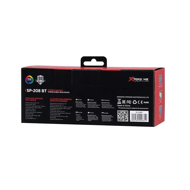 Акустика Xtrike Me SP-208BT Wireless Speaker 5Wx2 беспроводная с подсветкой - фото 6