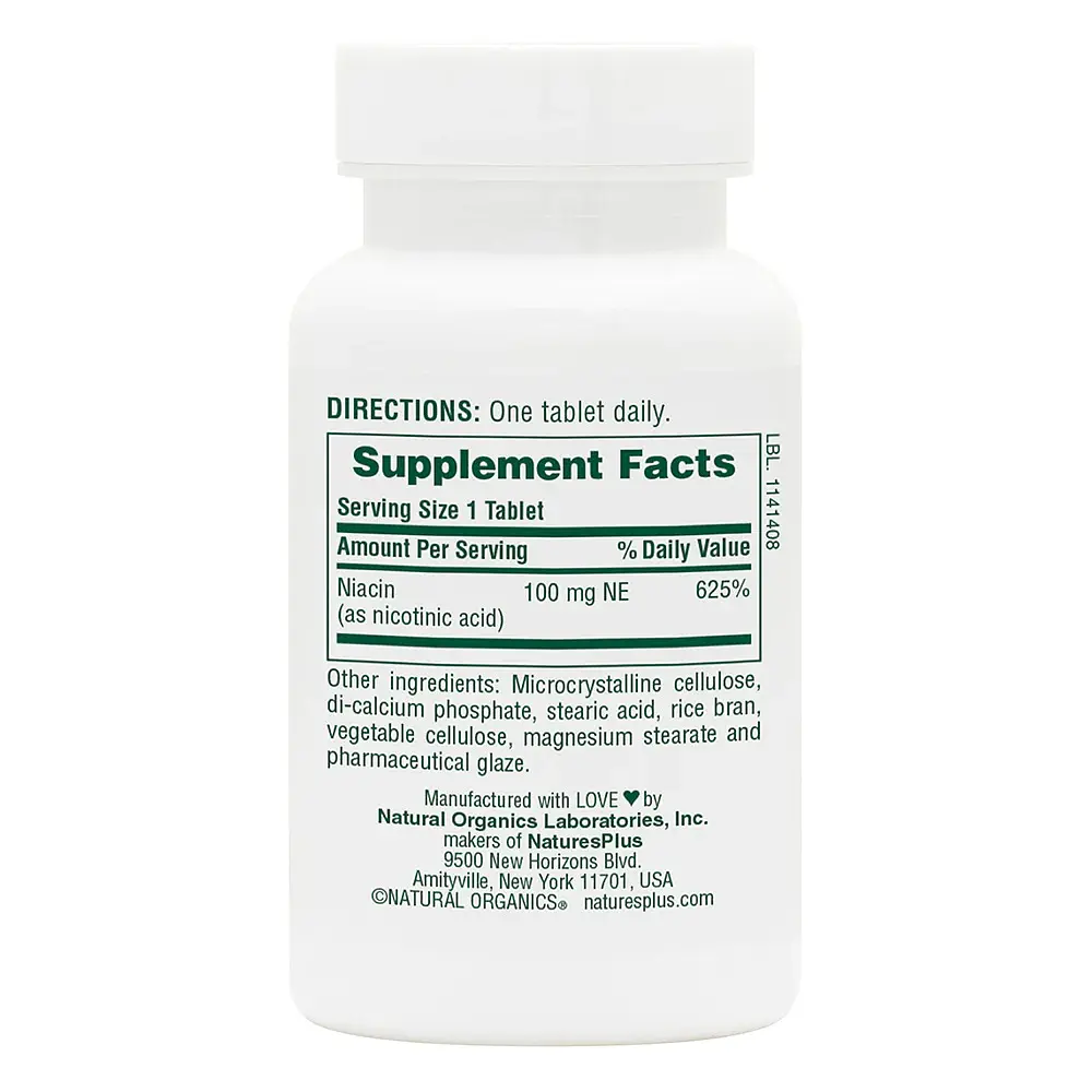 Вітаміни та мінерали NaturesPlus Niacin 100 mg 90 таблеток - фото 2