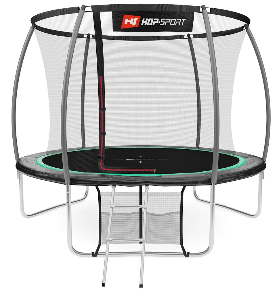 Батут Hop-Sport Premium 10ft (305см) чорно-зелений з внутрішньою сіткою - фото 4