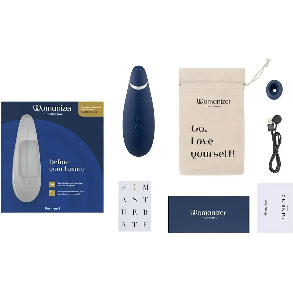 Вакуумный клиторальный стимулятор Womanizer Premium 2 Blueberry - фото 6
