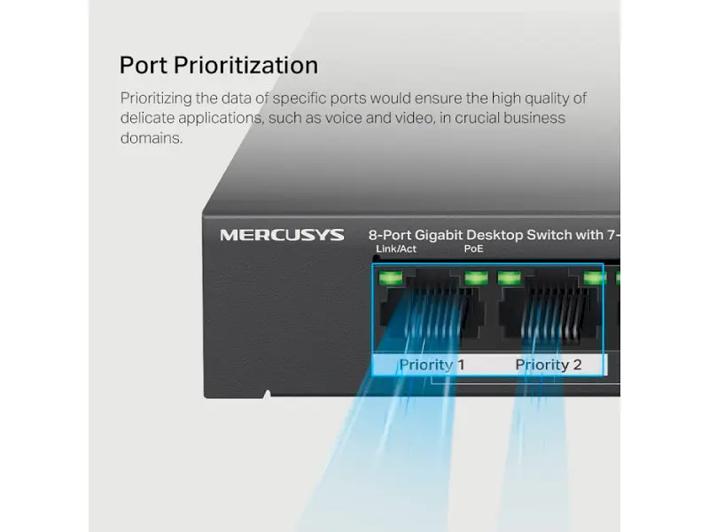 Комутатор Mercusys MS108GP некерований - фото 6