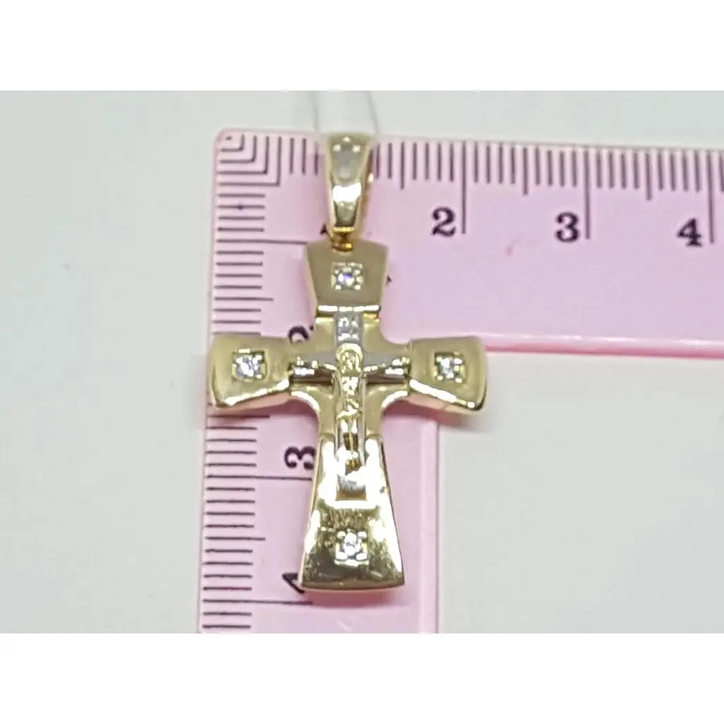 Золотий хрестик Столична Ювелірна Фабрика. Розп'яття Христа. 501041ж - фото 4