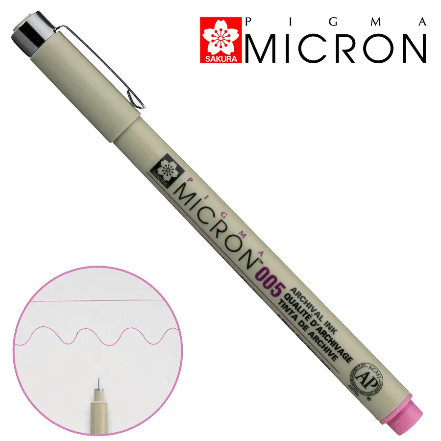 Лінер Sakura PIGMA MICRON (0.05), 0,2 мм рожевий