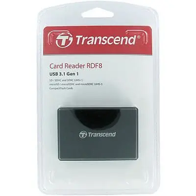 Зчитувач флеш-карт Transcend USB 3.1 Black (TS-RDF8K2) - фото 3