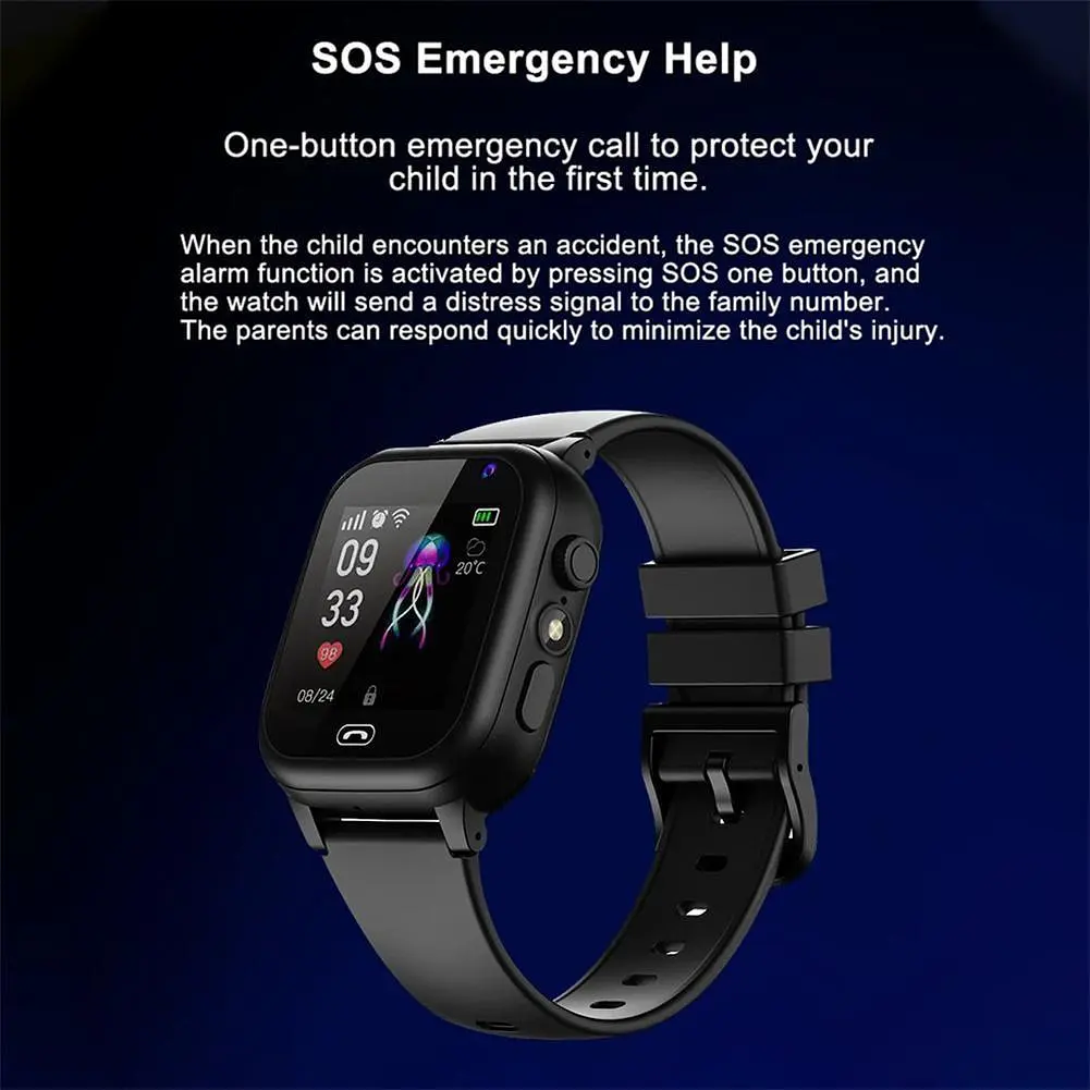 Наручные смарт-часы детские Q15 с функцией звонка, 4G и GPS Black (16417) - фото 5