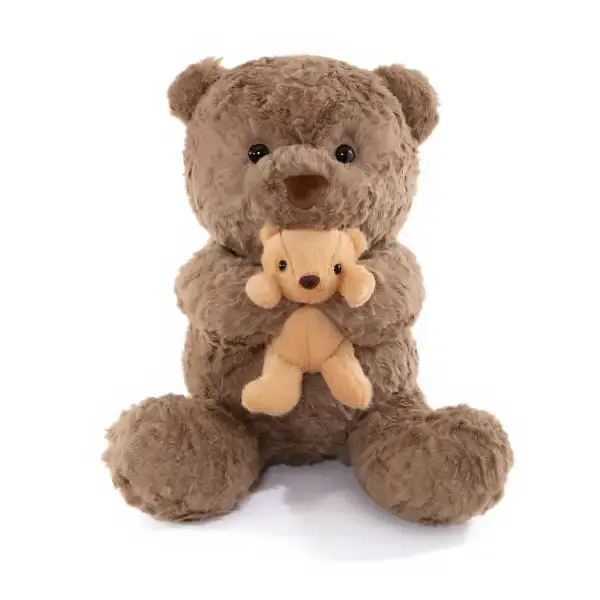 Игрушка-подушка Медведь с малышом и пледом 110х140 см коричневый плюшевый плед игрушка подушка детская ТМ COLORFUL HOME 509-33BR - фото 2