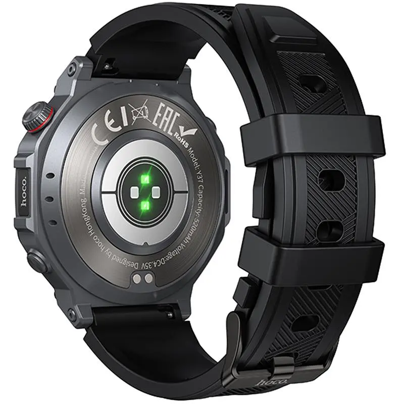 Смарт-годинник Hoco Y37 Smart sports watch (call version) Black - фото 7