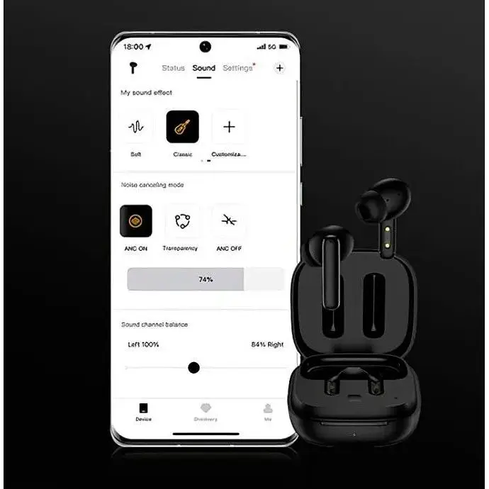 Bluetooth-гарнітура QCY T13 ANC бездротові навушники чорні - фото 6
