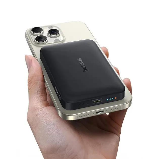 Беспроводной магнитный повербанк Baseus 10000 mAh 22.5 Вт с зарядкой MagSafe для iPhone УМБ черный - фото 5