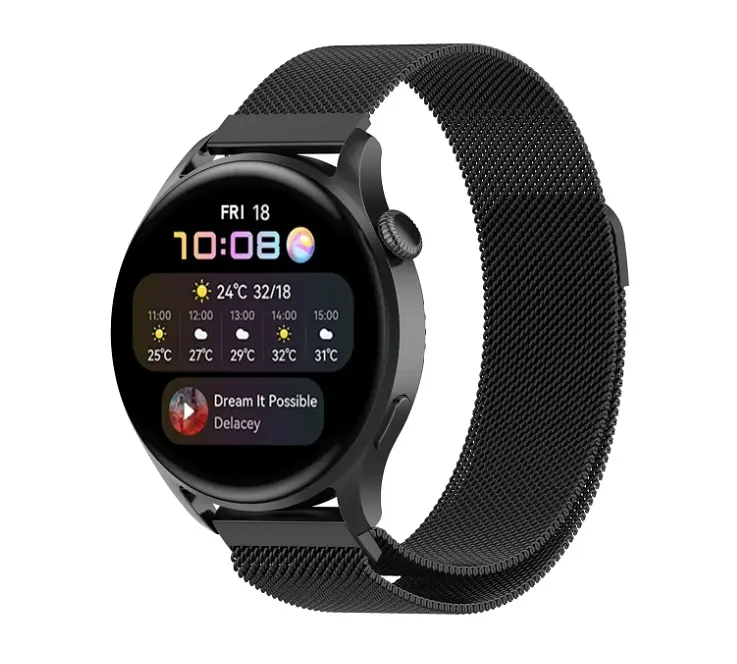 Універсальний ремінець DK Metal Milanesse Loop Magnetic Band для Huawei, Samsung, Xiaomi 22mm Black [36032] - фото 3