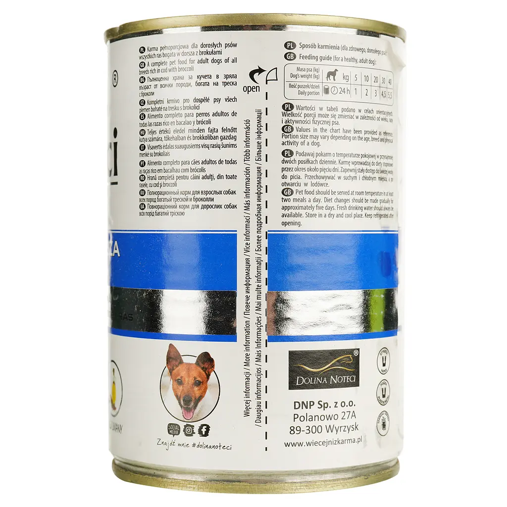 Влажный корм для собак Dolina Noteci Premium с треской и брокколи 400 г - фото 4