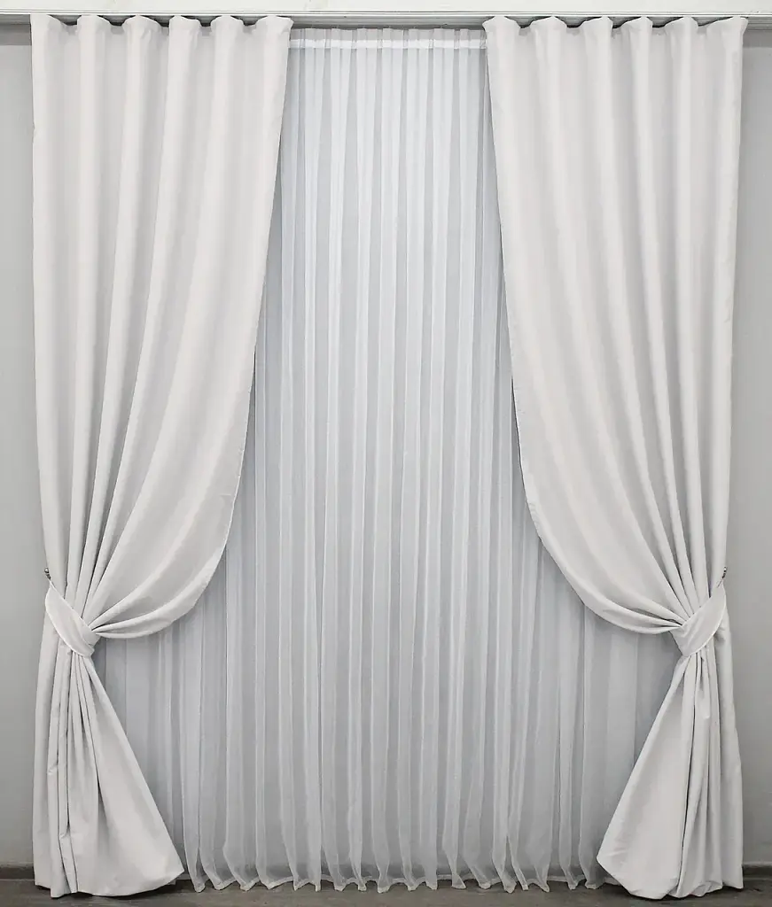 Комплект штор VR-Textil Midnight блекаут 2 шт 150x290 см світло-сірий (1223ш) - фото 2