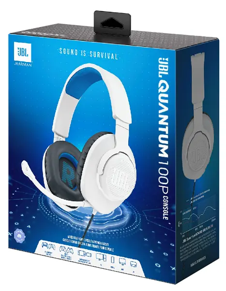 Гарнітура JBL QUANTUM 100P Console White (JBLQ100PWHTBLU) - фото 11