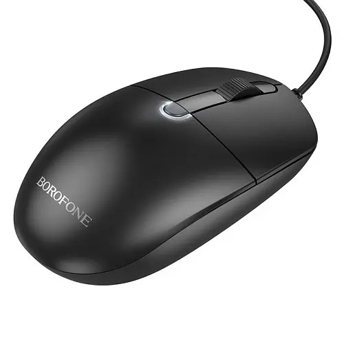 Дротова оптична USB Мишка BOROFONE BG17 Morning business wired mouse чорна - фото 3