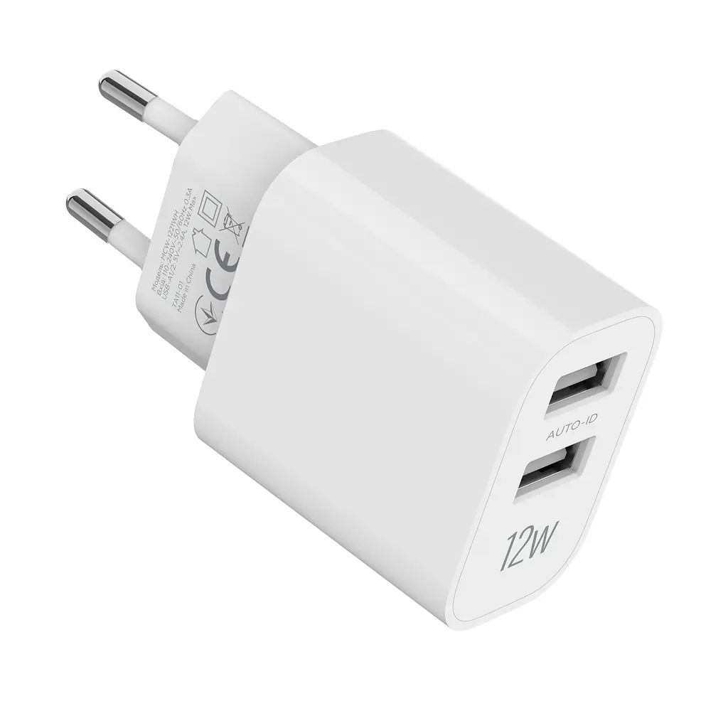 Зарядний пристрій мережевий MAKE 12W 2USB 2.4A White - фото 8
