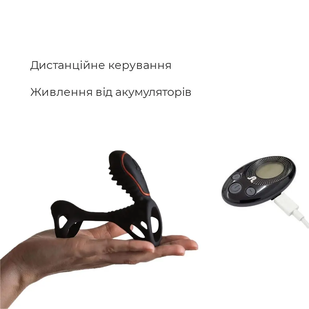 Вібронасадка на член Adrien Lastic Gladiator з пультом LRS, стимуляція клітора та точки G, 2 мотори - фото 5