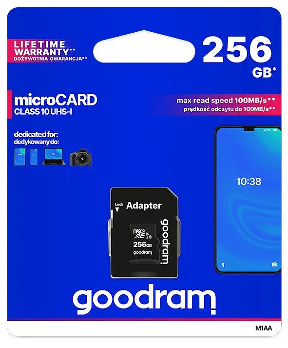 Карта пам'яті GoodRam microSDXC 256GB UHS-I (M1AA-2560R12) + SD адаптер (6570508) - фото 3