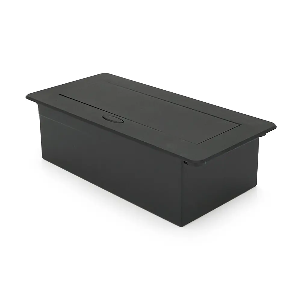 Розетка для підлоги висувна із заземленням J29L, дві розетки + 2 * USB, Input: AC 100-250V 16A, Black - фото 2