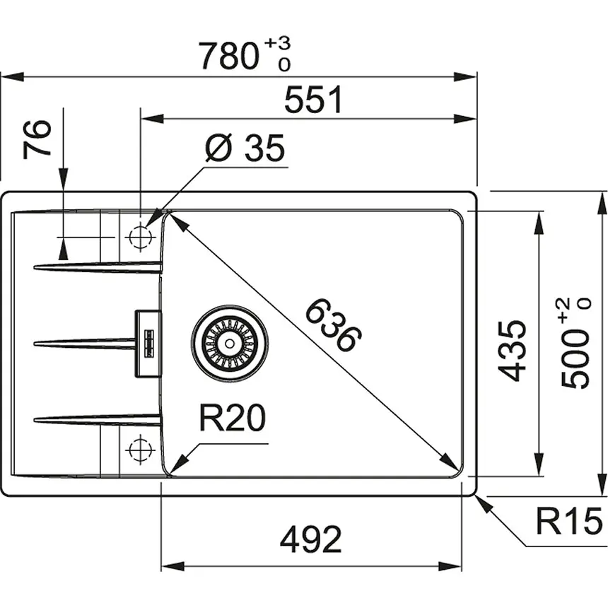 Кухонна мийка Franke Centro CNG 611-78 XL (114.0701.816) гранітна - врізна - оборотна - Чорний матовий - фото 2