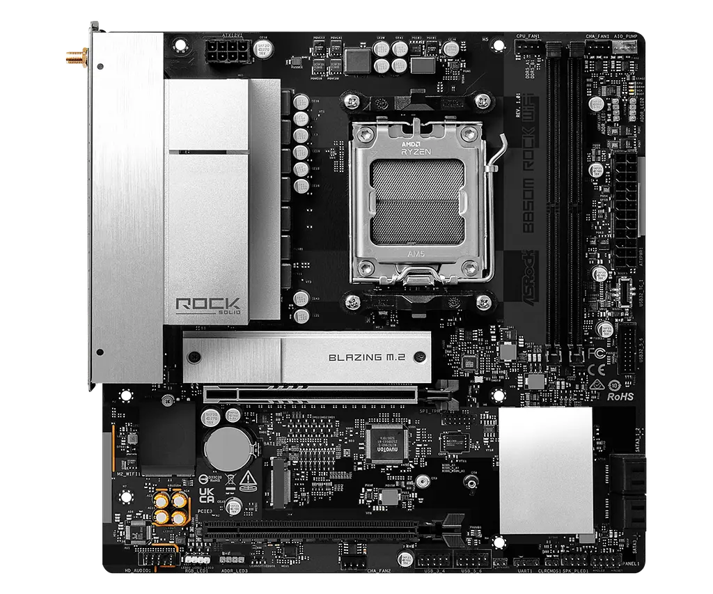 Материнська плата ASRock B850M Rock Wi-Fi Socket AM5 (B850M Rock WiFi) - фото 3