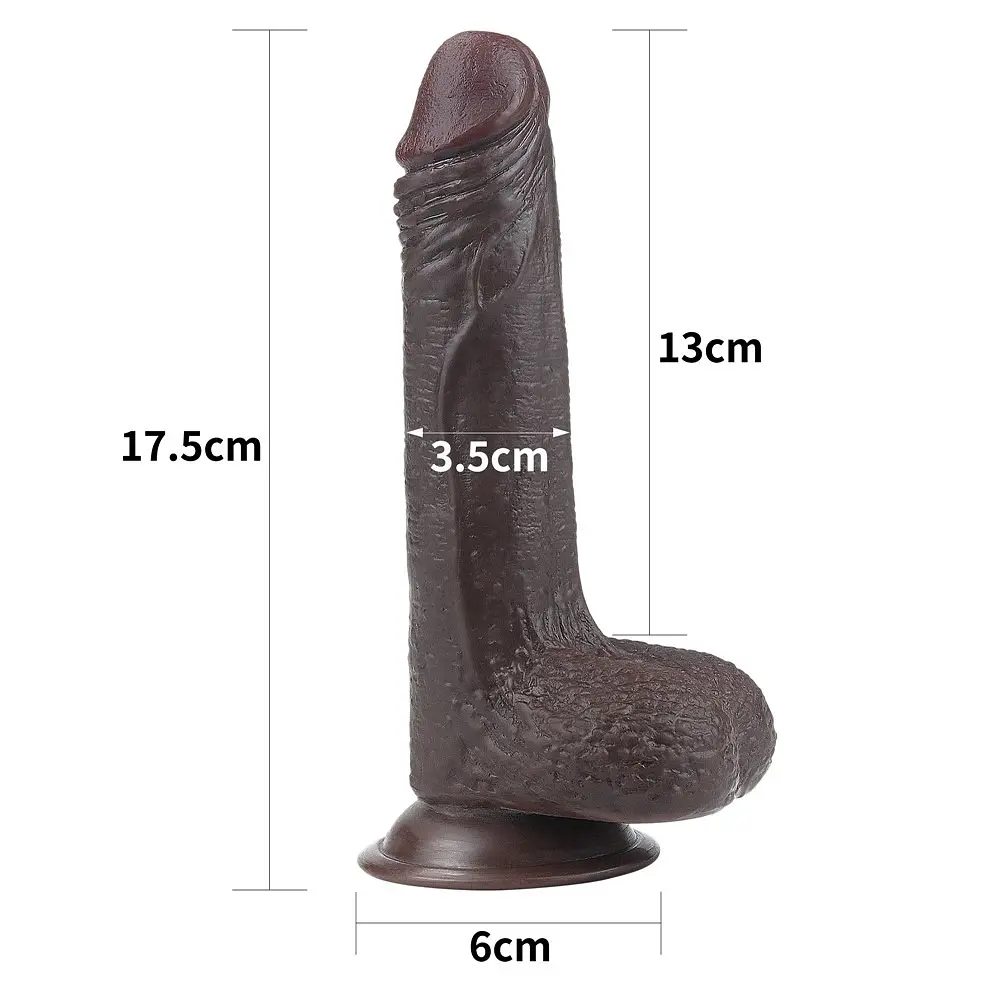 Фаллоимитатор 7 Sliding Skin Dual Layer Dong – Black LOVETOYS 66-LV317011 102645 - фото 4