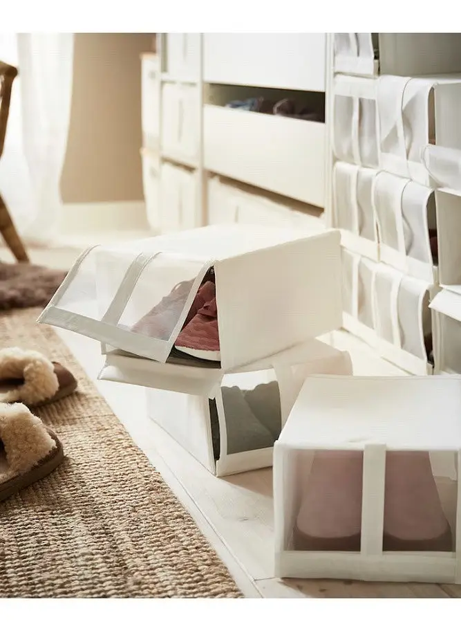 Контейнери для зберігання взуття IKEA 4 шт 22×34×16 см складні органайзери - фото 6