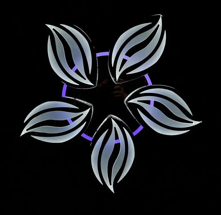 Люстра стельова LED Splendid Ray LK23/5, 120W, білий, хром, сучасний стиль, з пультом, димер, 58 см - фото 3