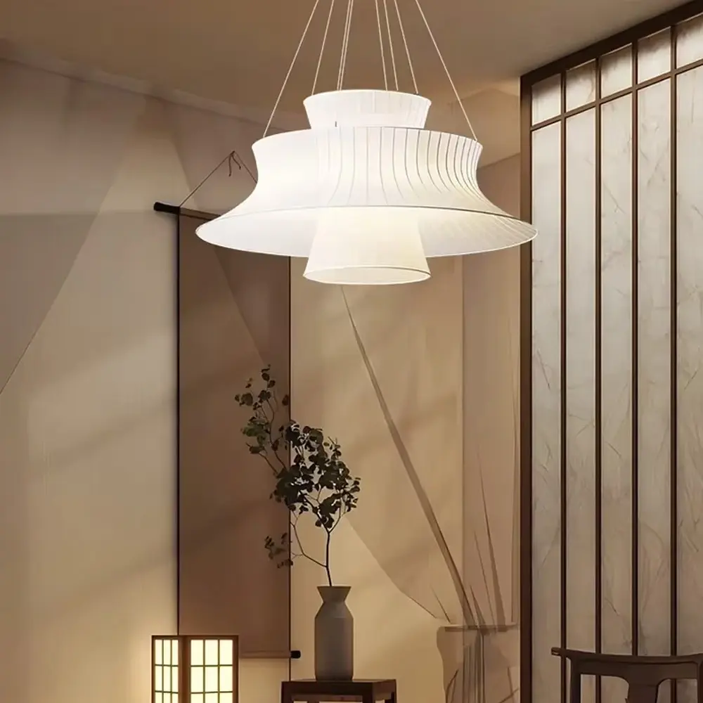 Люстра с многоуровневым белым абажуром Ø 60 см Ст. PL 055-600 | Line F - фото 5