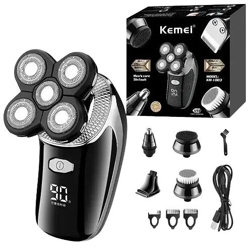 Електробритва Kemei KM-1003 5в1 акумуляторна Black (3_01732) - фото 4