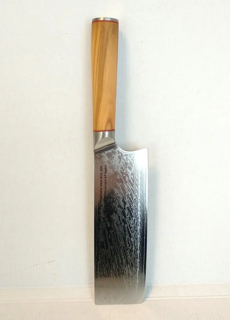 Ніж кухонний-сокир 17 см Damascus DK-OK 4005 AUS-10 дамаська сталь 67 шарів - фото 10