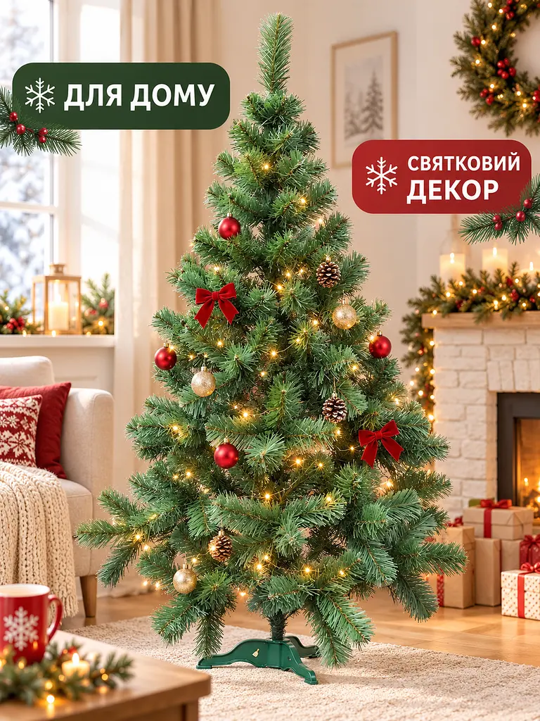 Сертифікована ялинка штучна пухнаста Казкова YaLINKA S13 130 см - фото 8