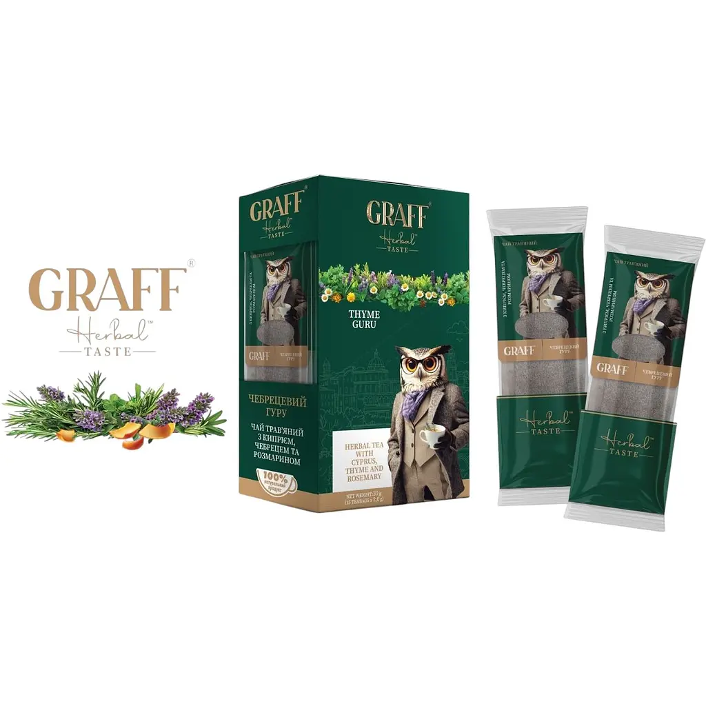 Чай травяной Graff Чабрецевый Гуру Thyme Guru 30 г (15 шт. по 2 г) - фото 2