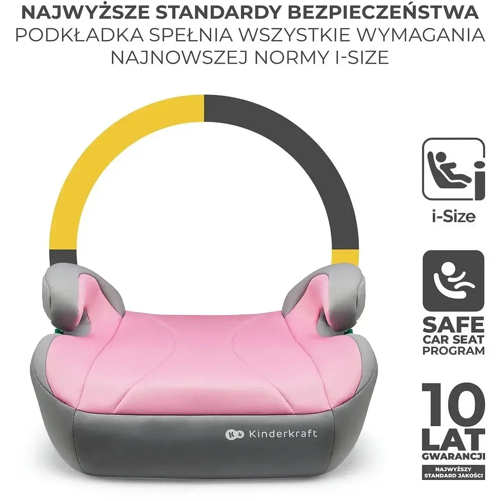 Автокресло бустер Kinderkraft I-Boost I-Size Pink - фото 5
