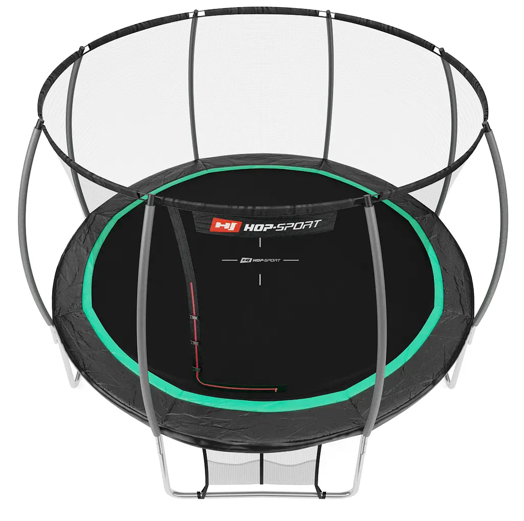 Батут Hop-Sport Premium 12ft (366см) чорно-зелений з внутрішньою сіткою - фото 3