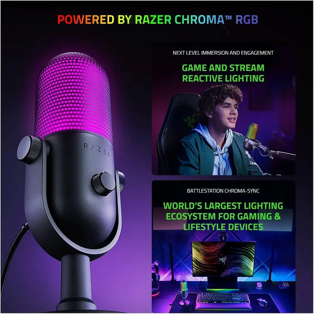 Мікрофон Razer Seiren V3 Chroma Quartz (RZ19-05060300-R3M1) - фото 6