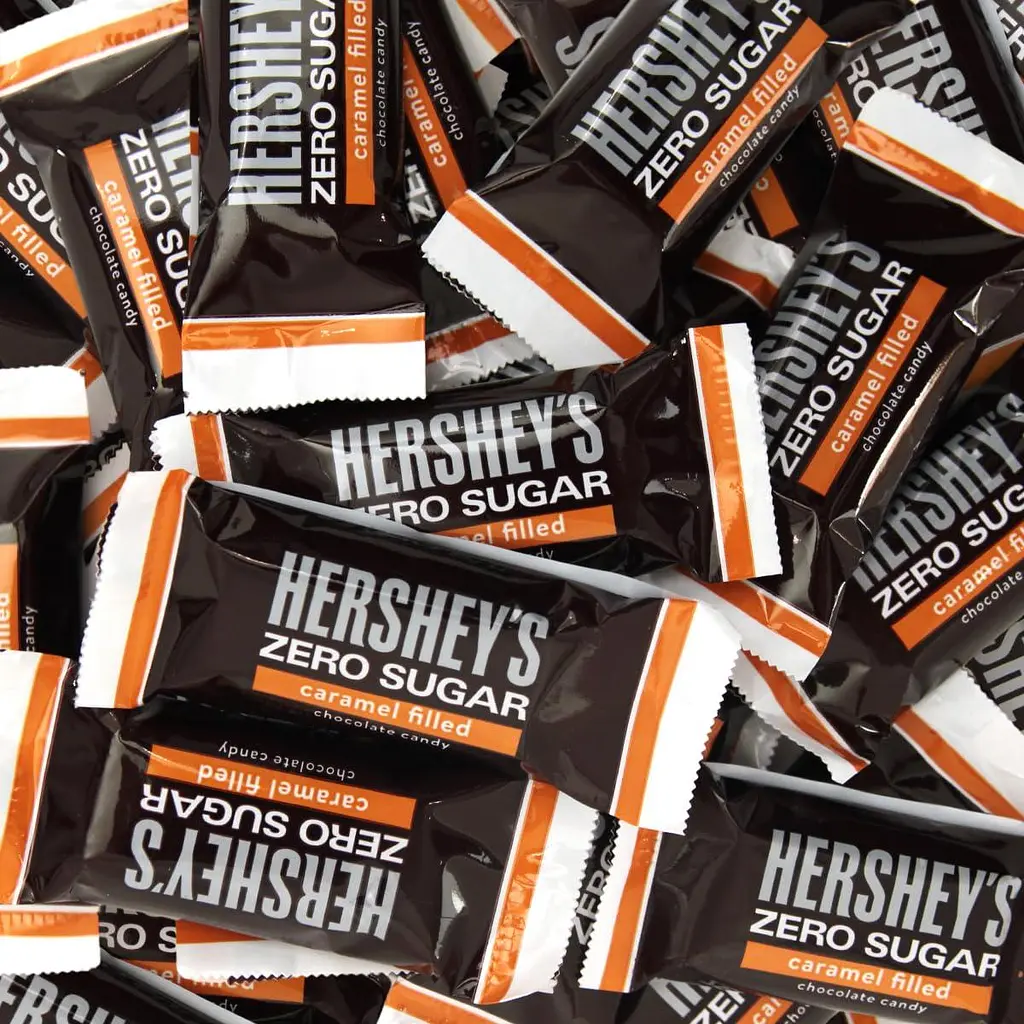 Шоколадні цукерки Hershey's Zero Sugar Caramel Filled Chocolate Candy 85г - фото 6