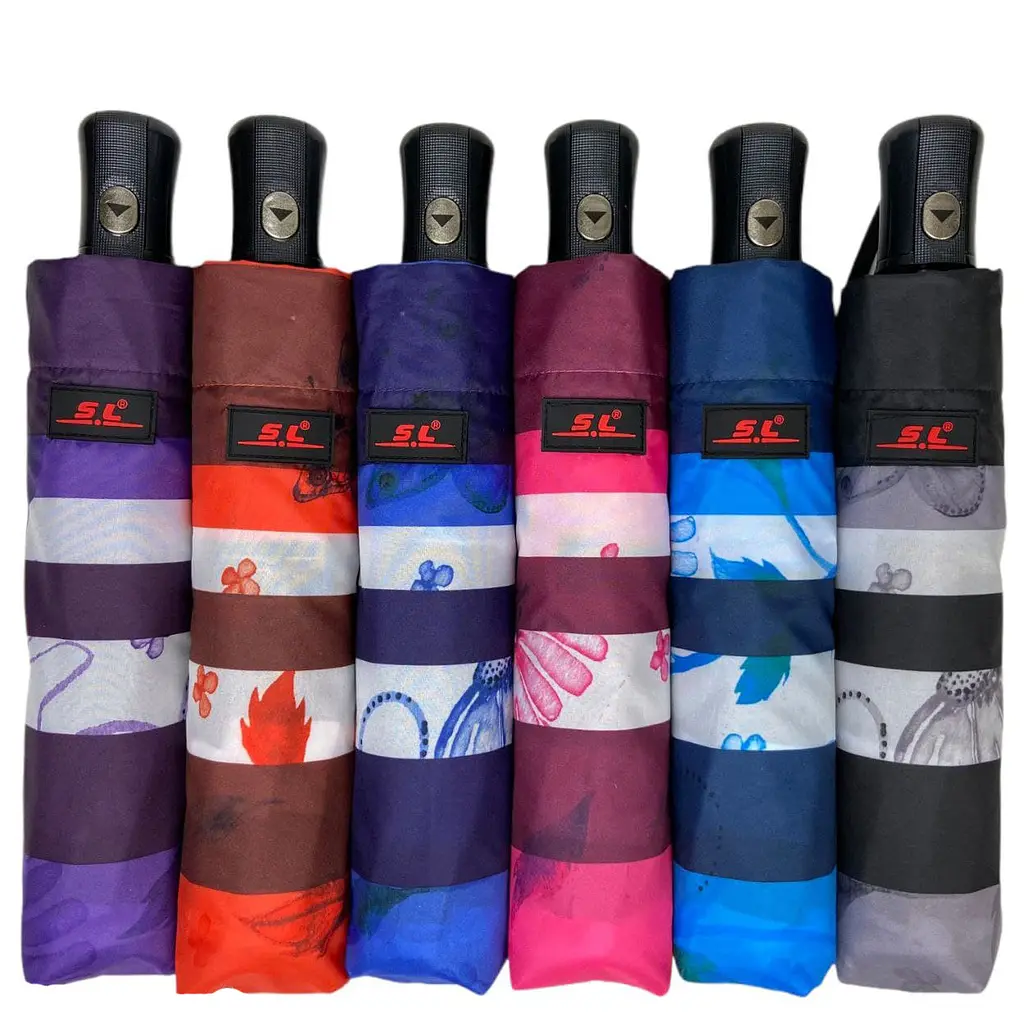 Женский складной зонтик полуавтомат S&L 100 см розовый - фото 7