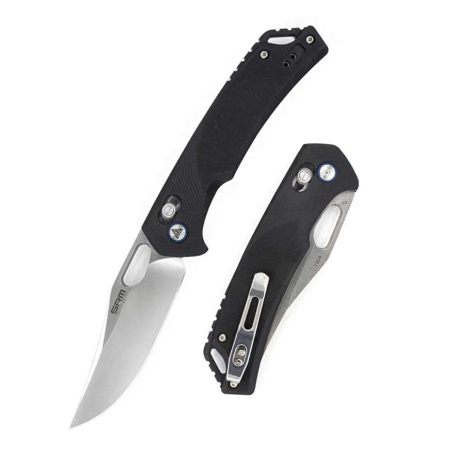 Ніж складаний туристичний SRM Retriever 9201 (9 см) D2 / G10 чорний - фото 5