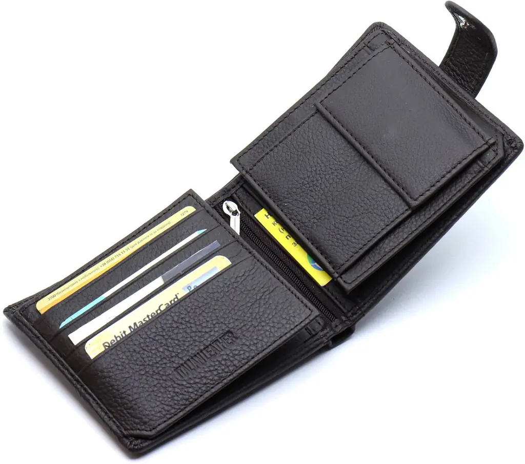 Чоловіче портмоне з натуральної шкіри ST Leather ST153 чорне 10,5 см - фото 6
